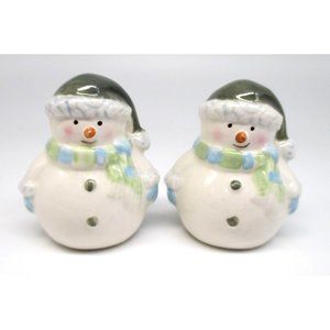 Tiny Snowman Salt Pepper Shakers Christmas Holiday Winter Tier Tray Decor